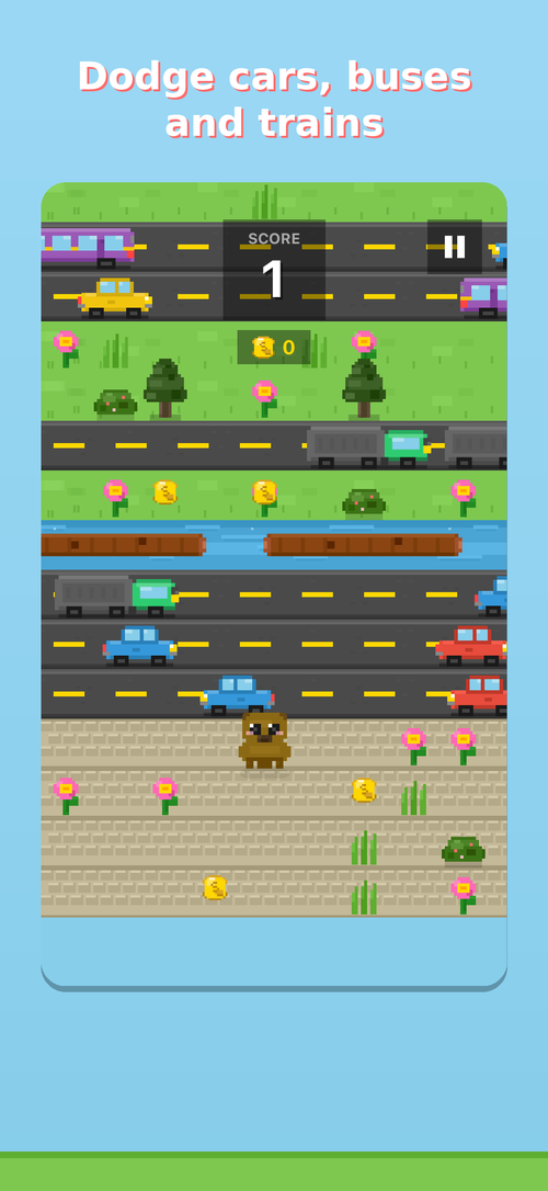 Capybara Crossing gameplay — riding logs across the river